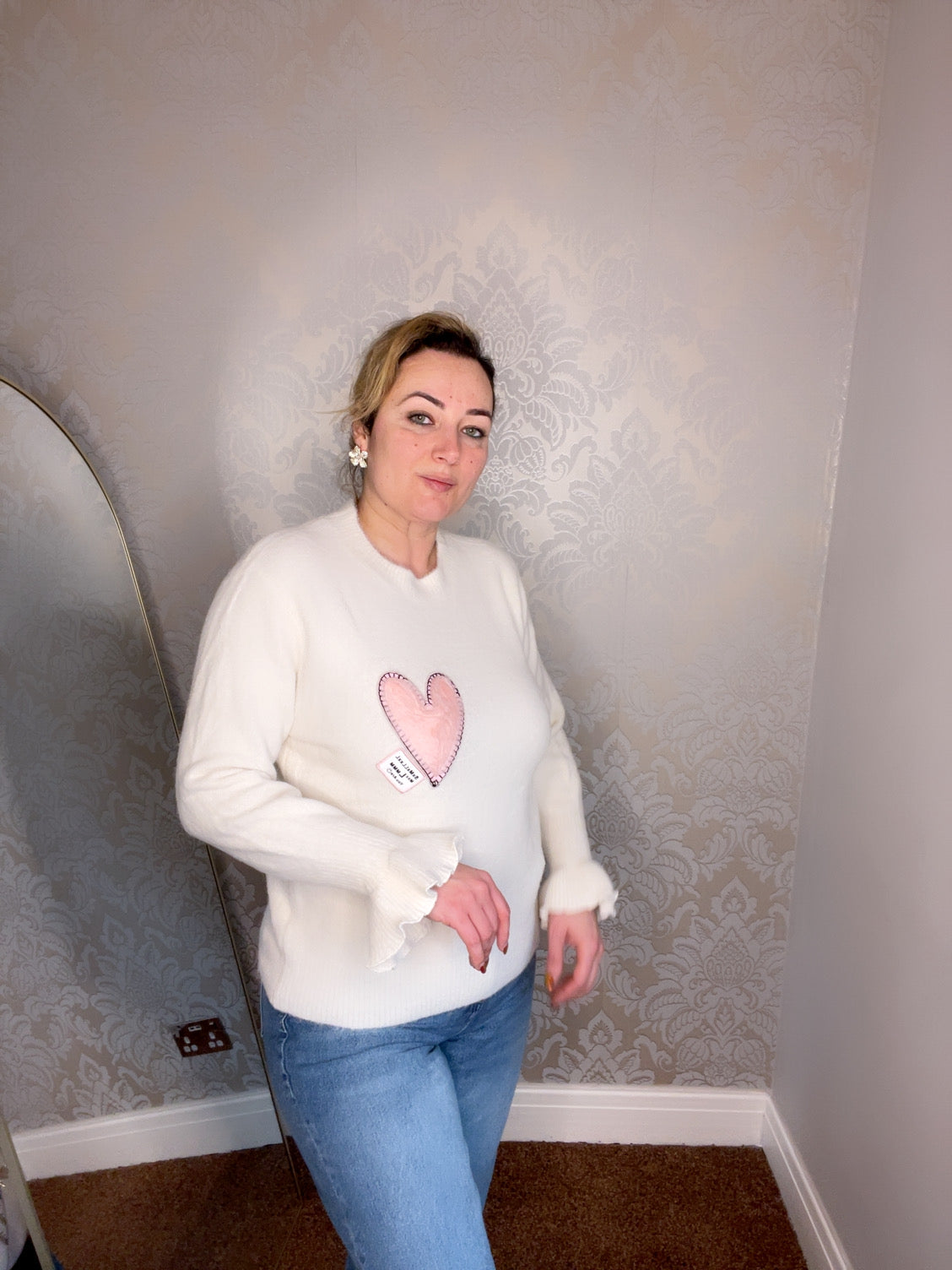 Soft knitted heart jumper