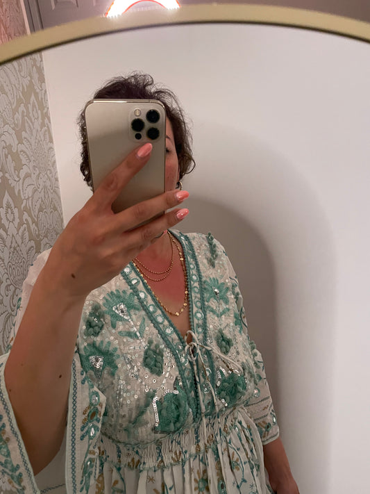 Turquoise sequin dress