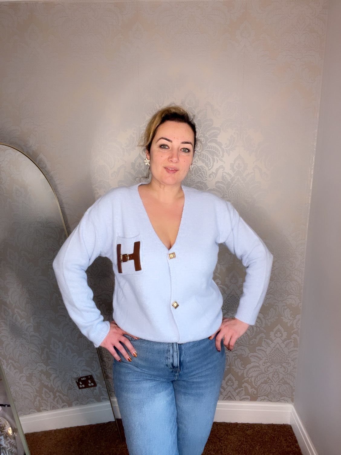 H pocket cardigan