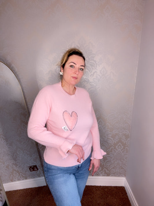 Soft knitted heart jumper