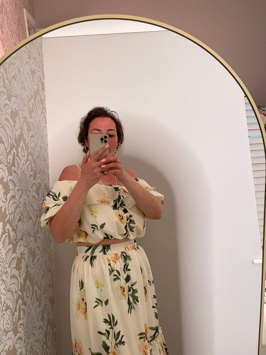 Lemon print skirt set