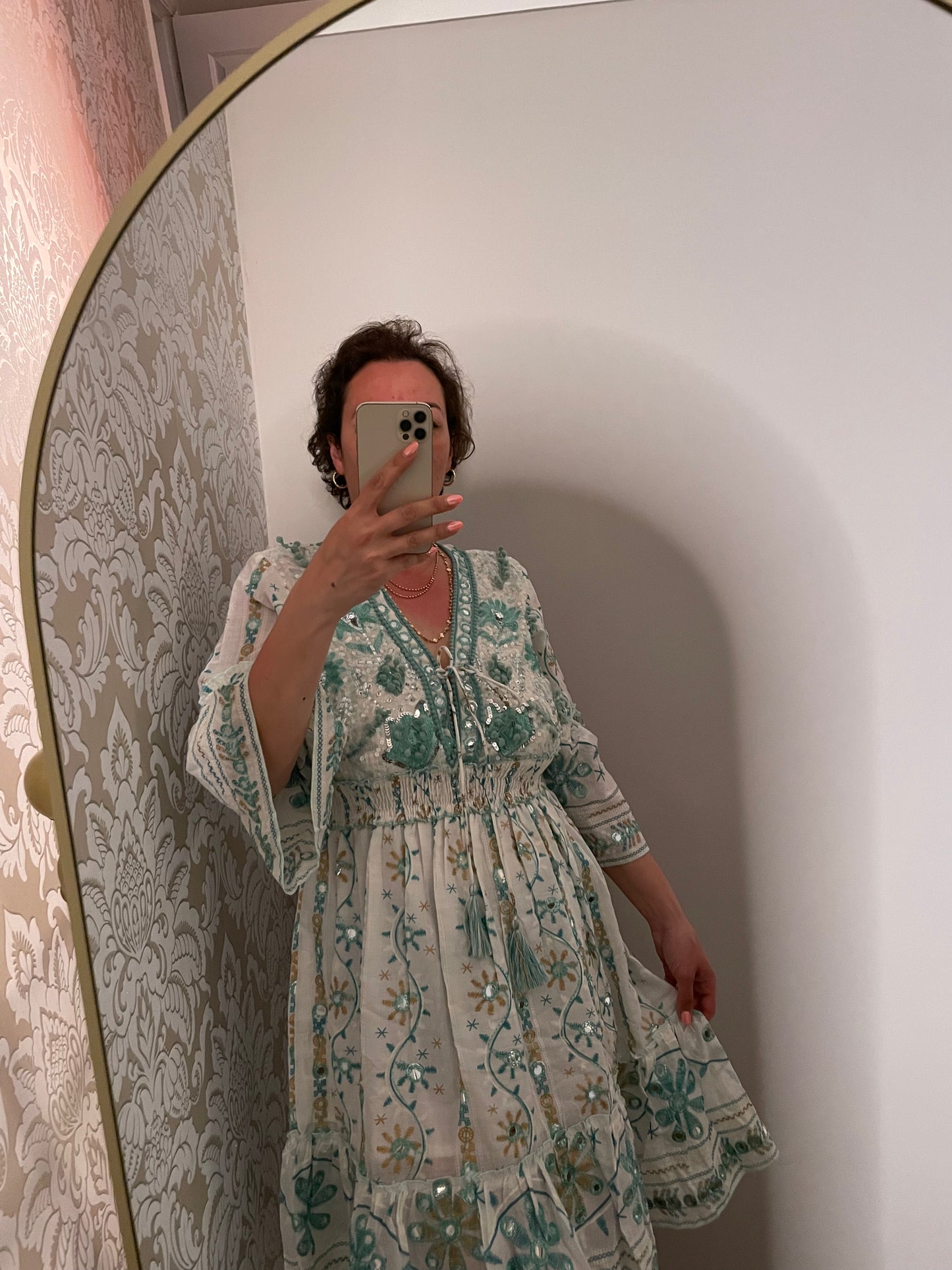 Turquoise sequin dress